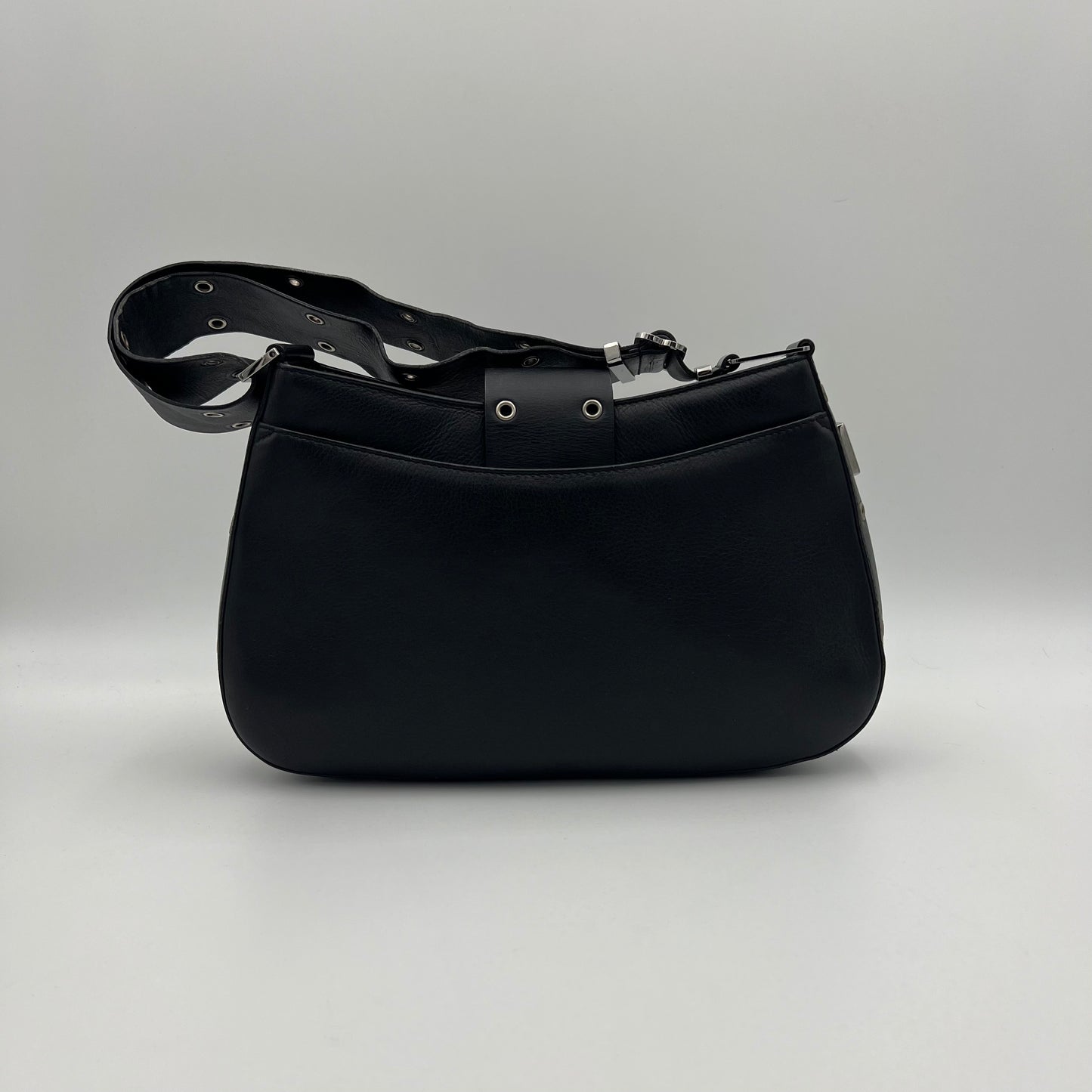 Christian Dior Black Leather Street Chic Columbus Hobo Bag