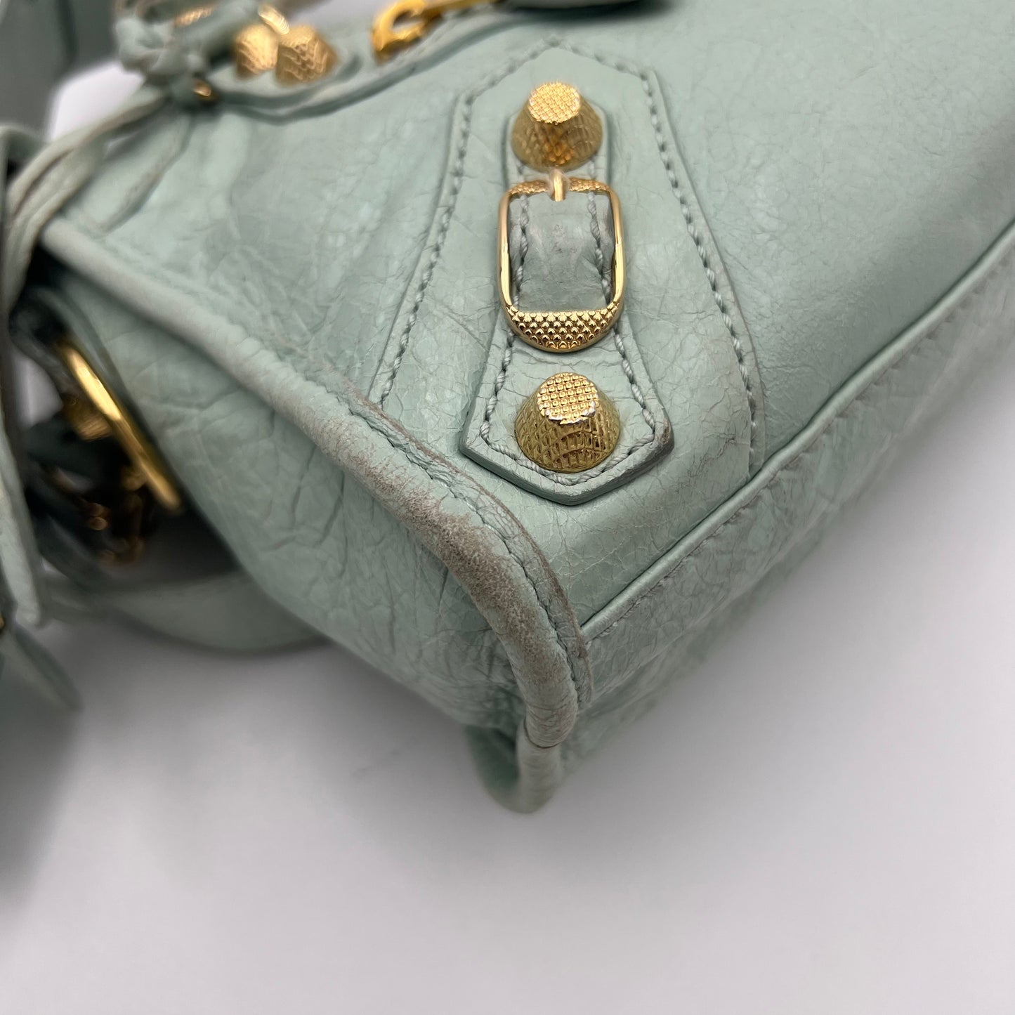 Balenciaga Mint Green Leather Giant 12 Mini City GHW