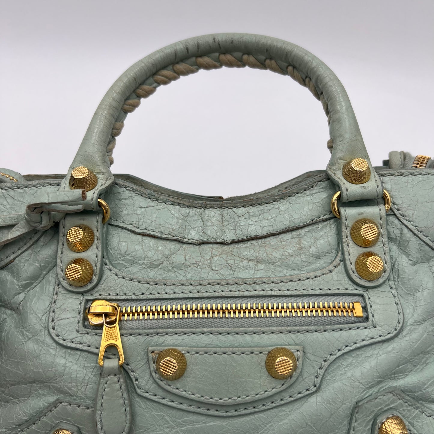 Balenciaga Mint Green Leather Giant 12 Mini City GHW