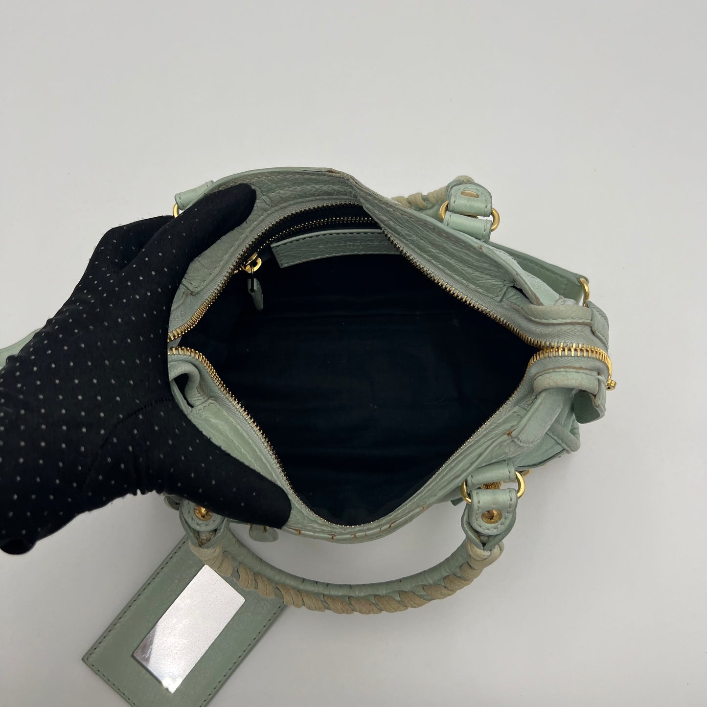 Balenciaga Mint Green Leather Giant 12 Mini City GHW