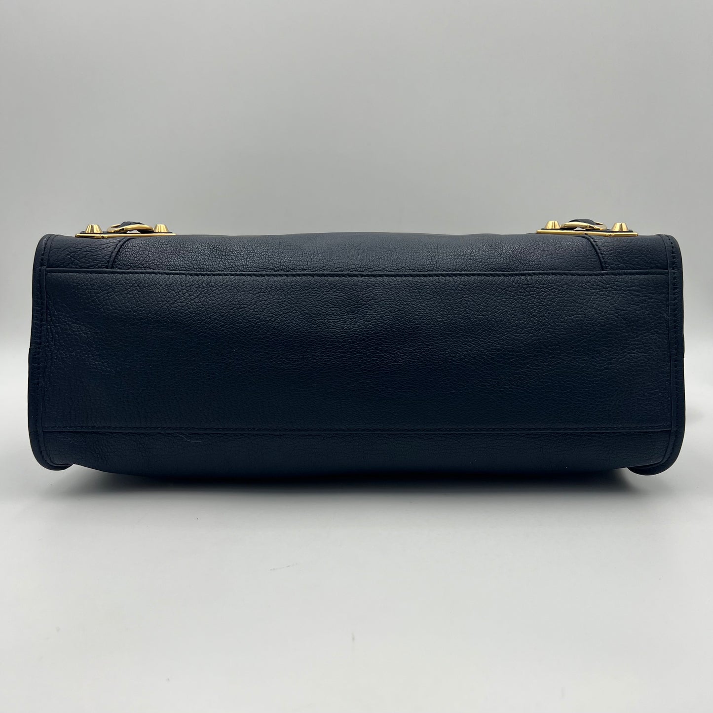 Balenciaga Navy Blue Leather Metallic Edge City Bag GHW