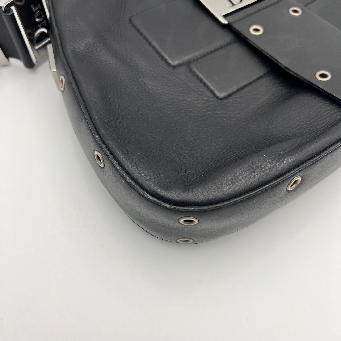 Christian Dior Black Leather Street Chic Columbus Hobo Bag