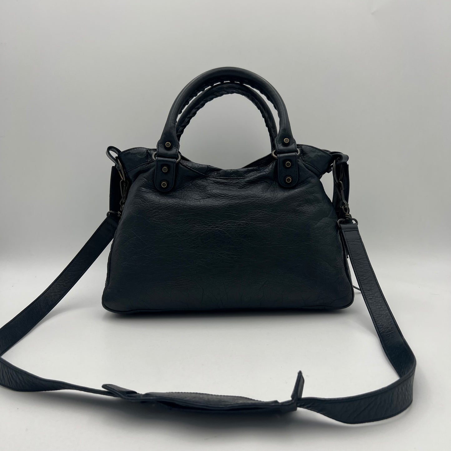 Balenciaga Dark Blue Leather Classic Town Bag