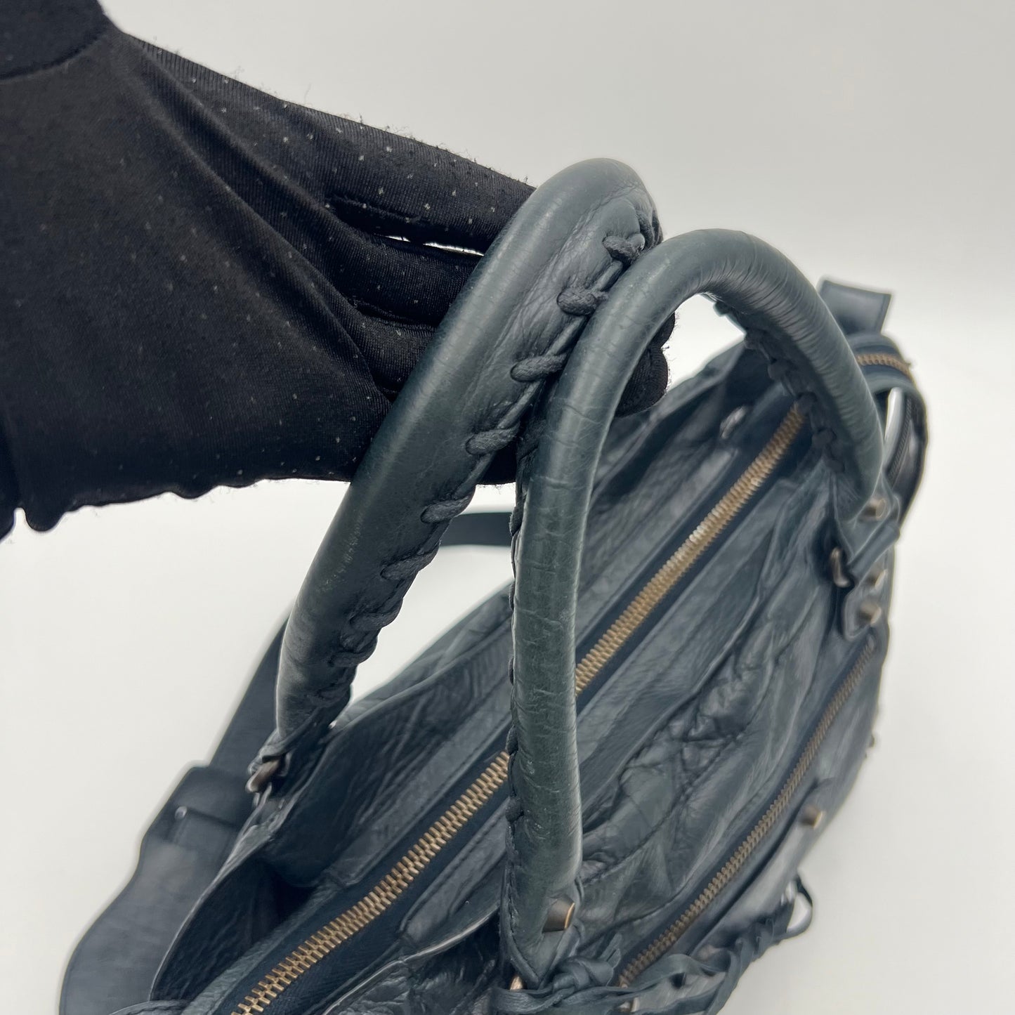 Balenciaga Dark Blue Leather Classic Town Bag