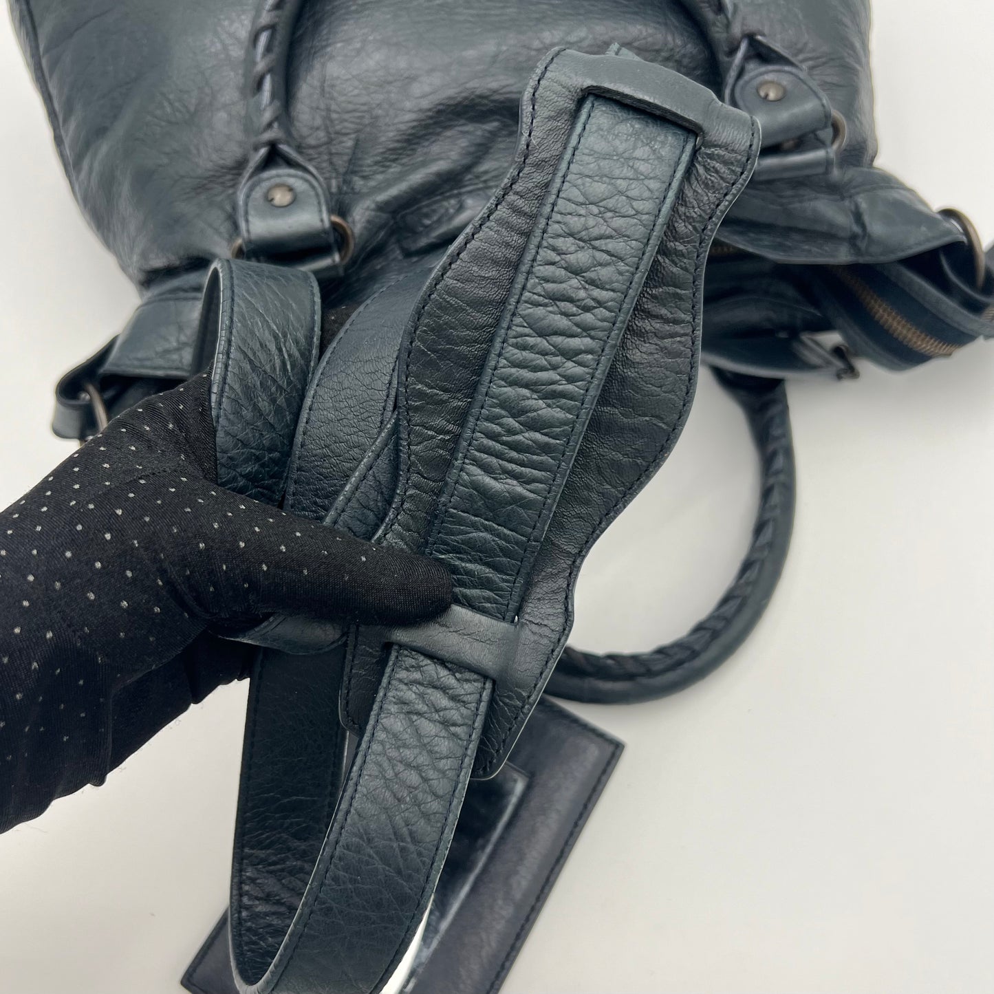 Balenciaga Dark Blue Leather Classic Town Bag