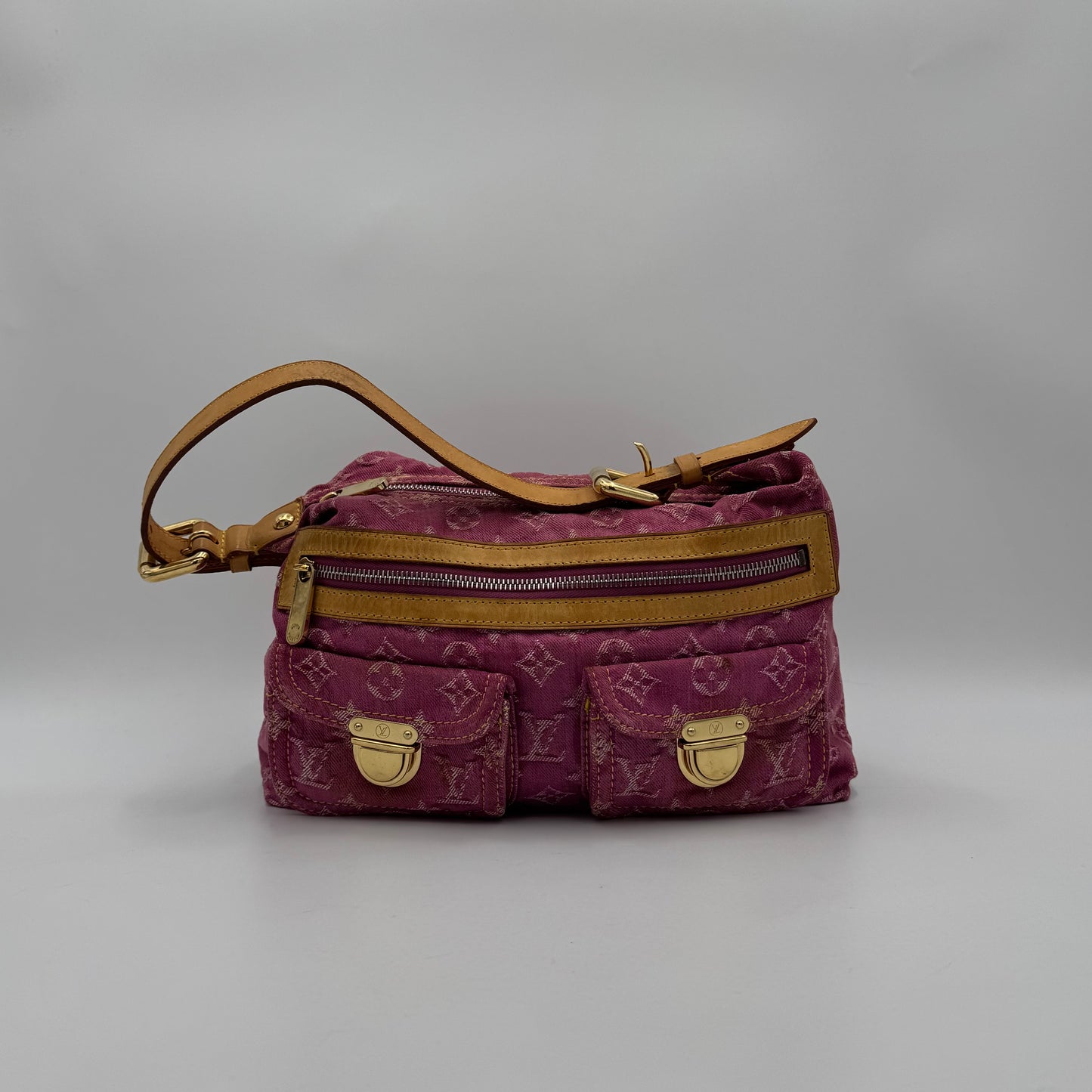 Louis Vuitton Pink Monogram Denim Baggy PM
