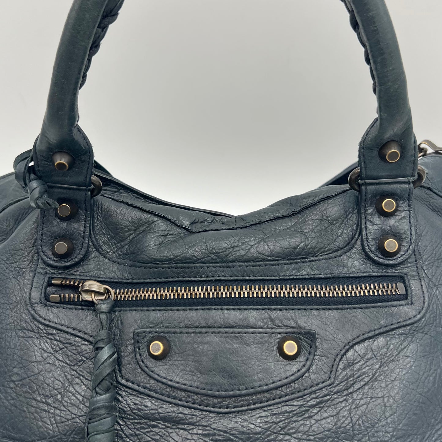 Balenciaga Dark Blue Leather Classic Town Bag