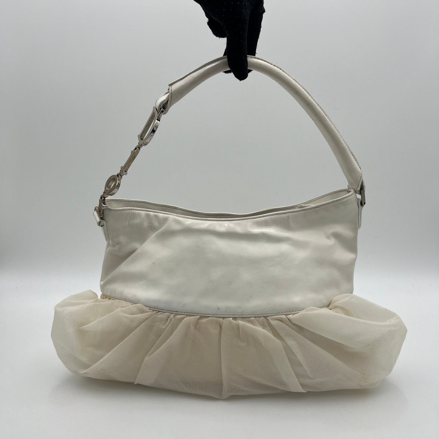 Christian Dior John Galliano White Ballet Corset Shoulder Bag