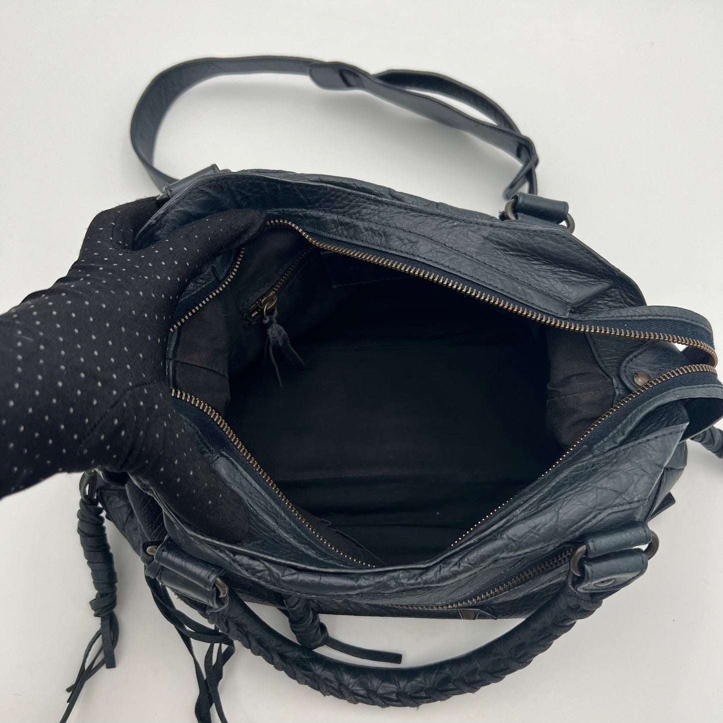 Balenciaga Dark Blue Leather Classic Town Bag