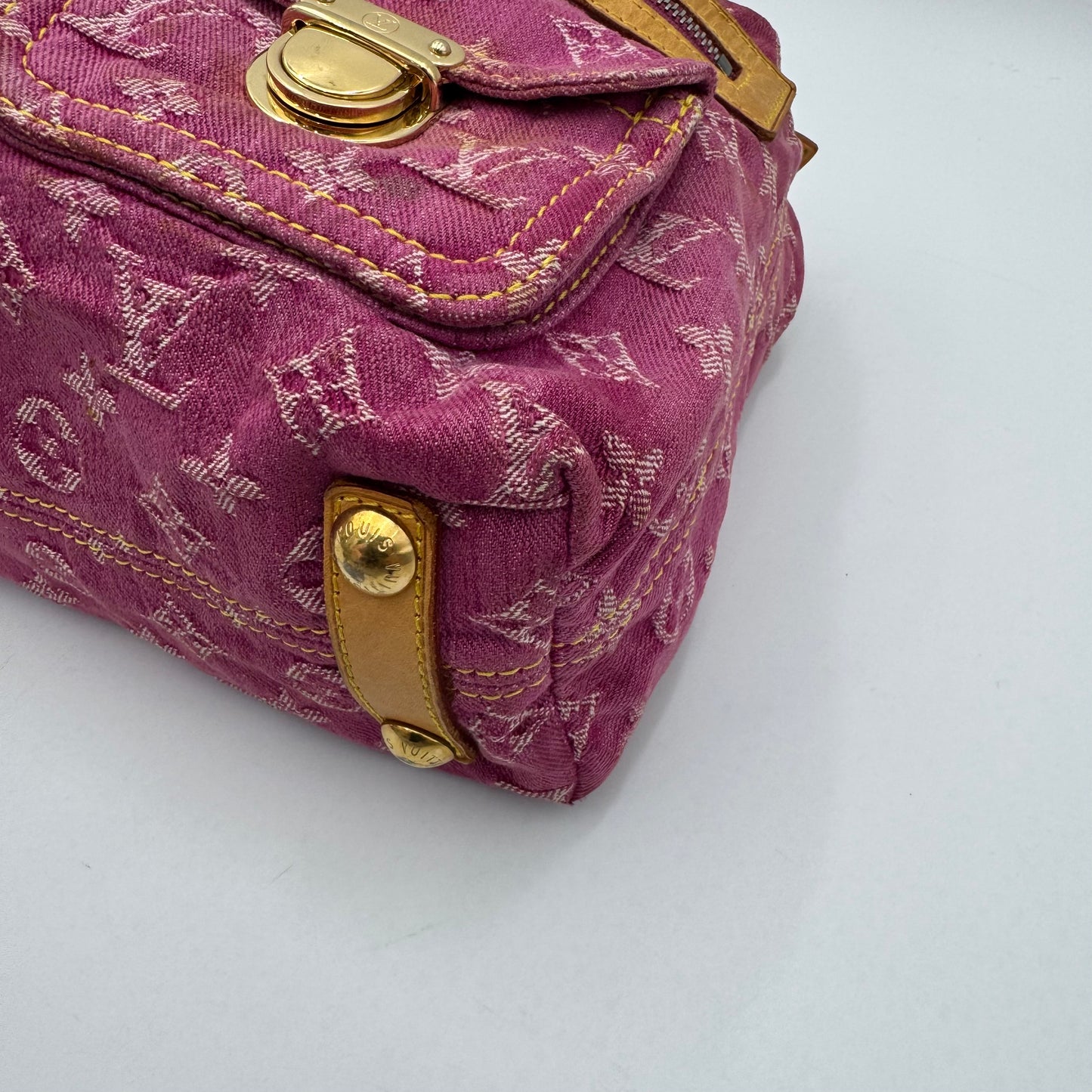 Louis Vuitton Pink Monogram Denim Baggy PM