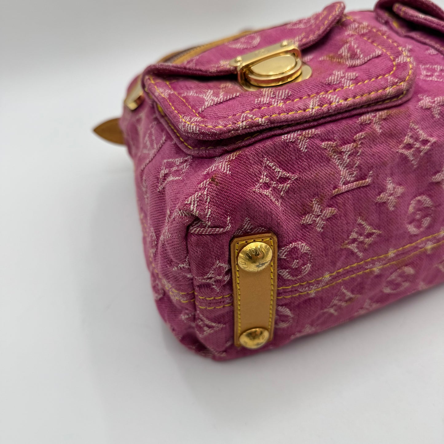 Louis Vuitton Pink Monogram Denim Baggy PM