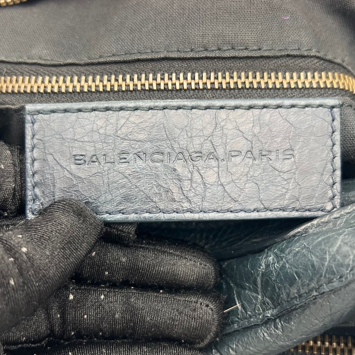 Balenciaga Dark Blue Leather Classic Town Bag