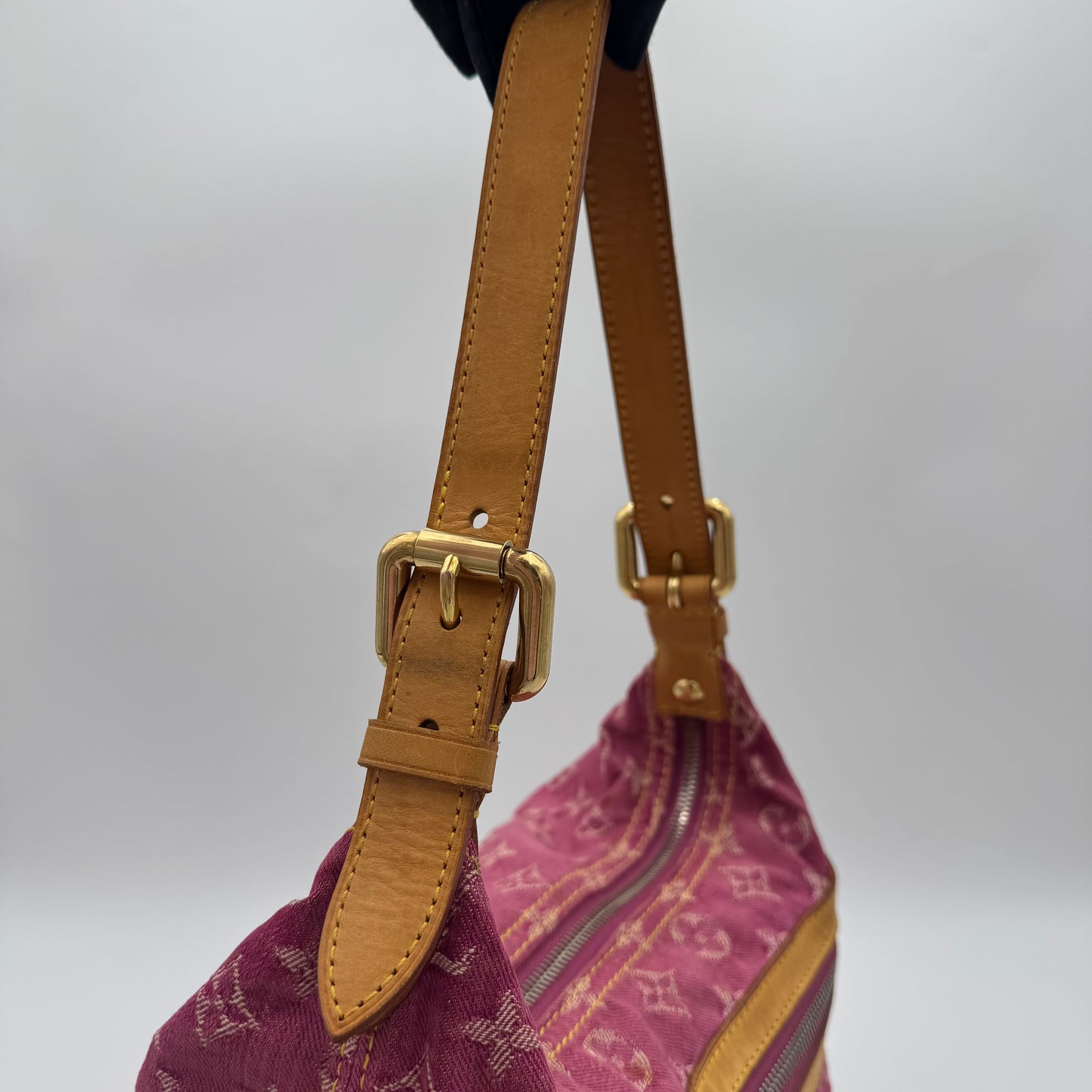 Louis Vuitton Pink Monogram Denim Baggy PM
