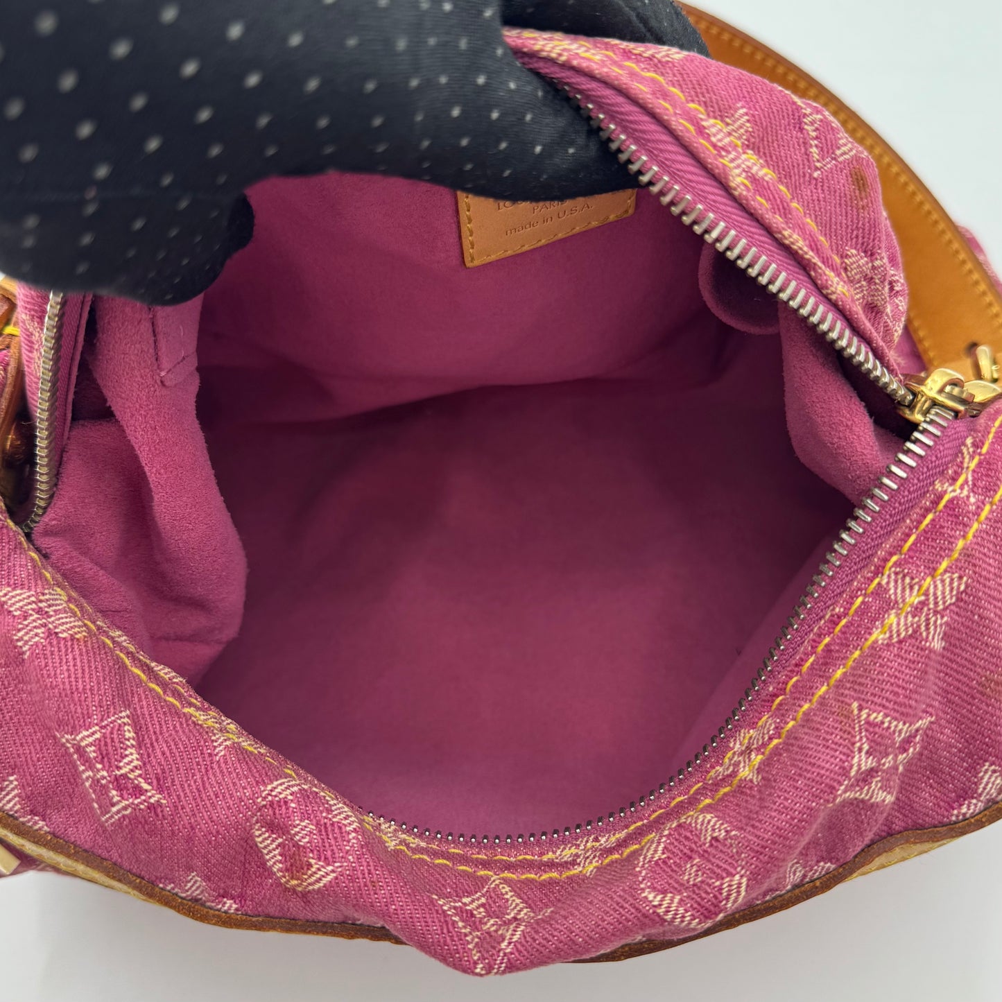 Louis Vuitton Pink Monogram Denim Baggy PM