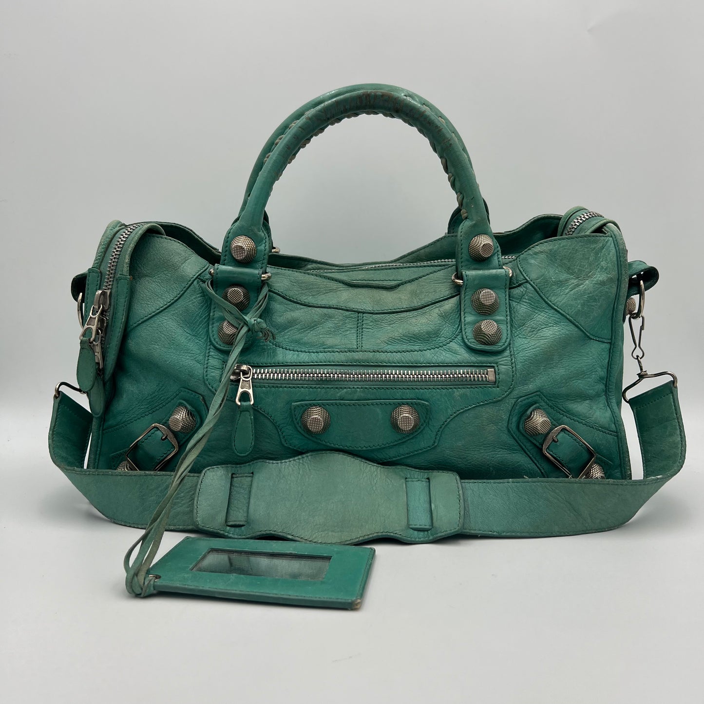 Balenciaga Turquoise Leather Giant 21 Part Time Bag SHW