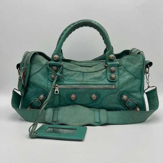 Balenciaga Turquoise Leather Giant 21 Part Time Bag SHW