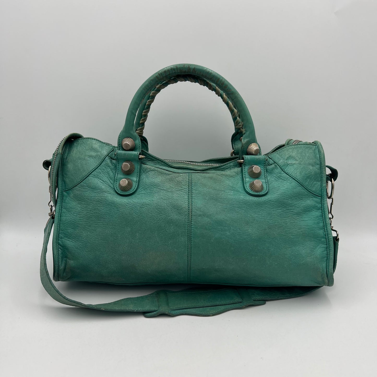 Balenciaga Turquoise Leather Giant 21 Part Time Bag SHW