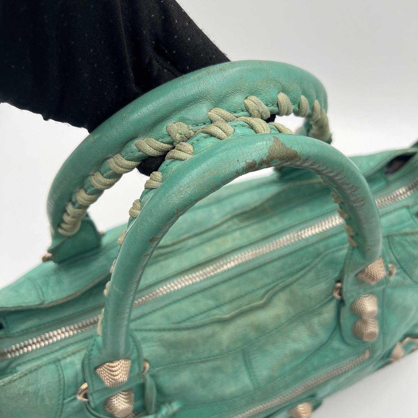 Balenciaga Turquoise Leather Giant 21 Part Time Bag SHW