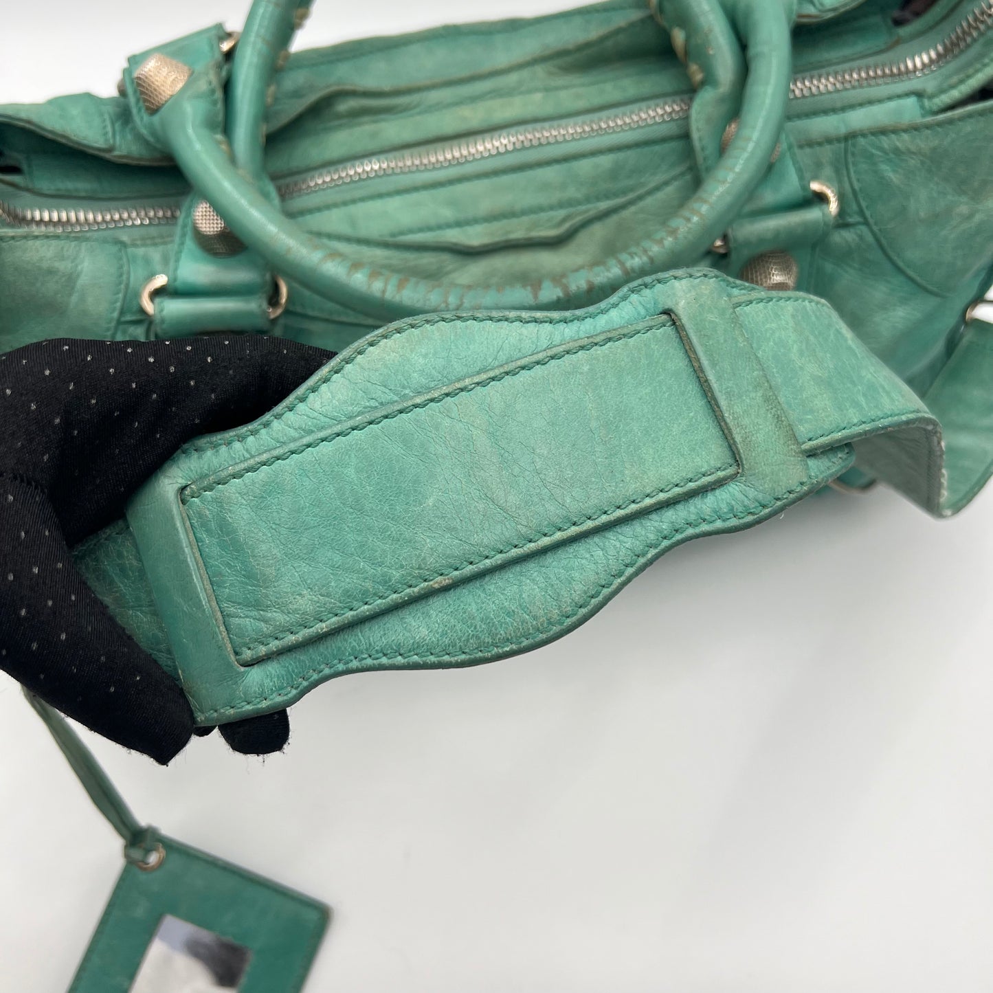 Balenciaga Turquoise Leather Giant 21 Part Time Bag SHW