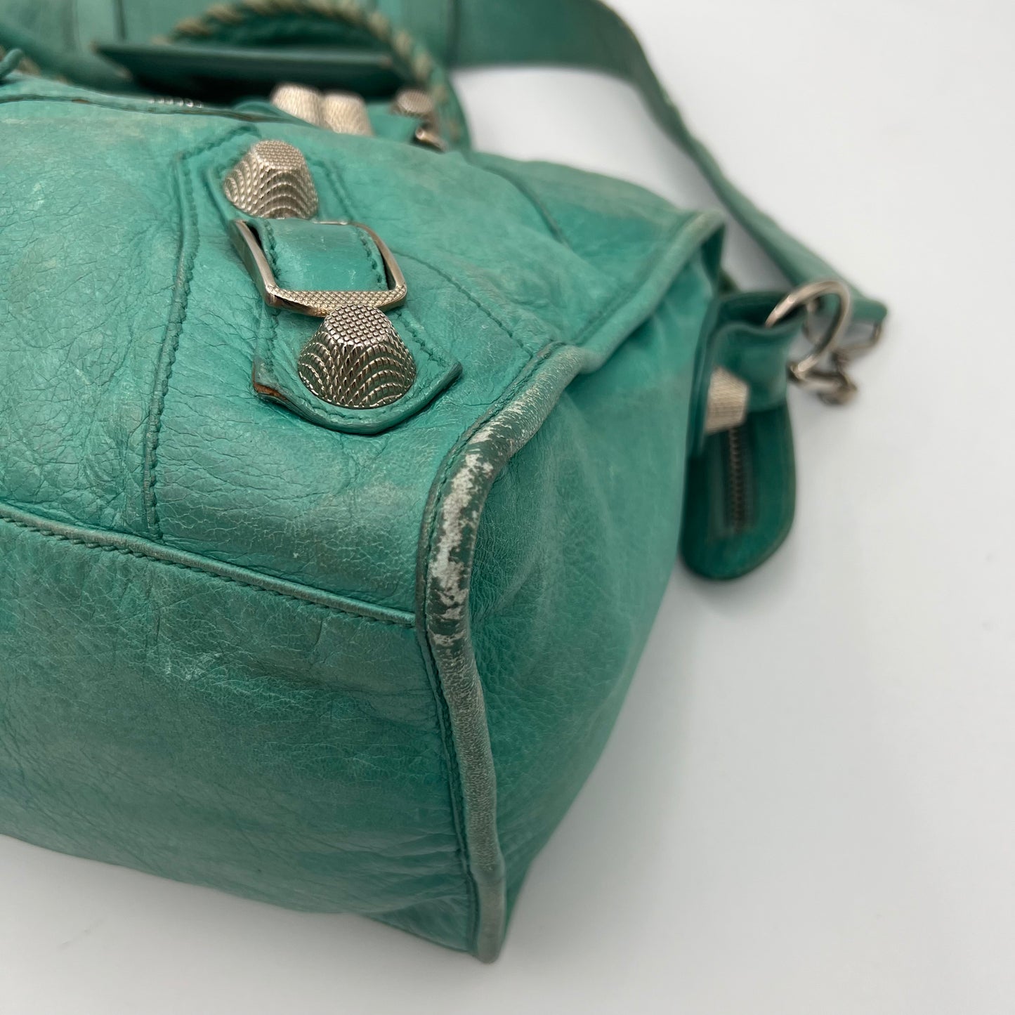 Balenciaga Turquoise Leather Giant 21 Part Time Bag SHW