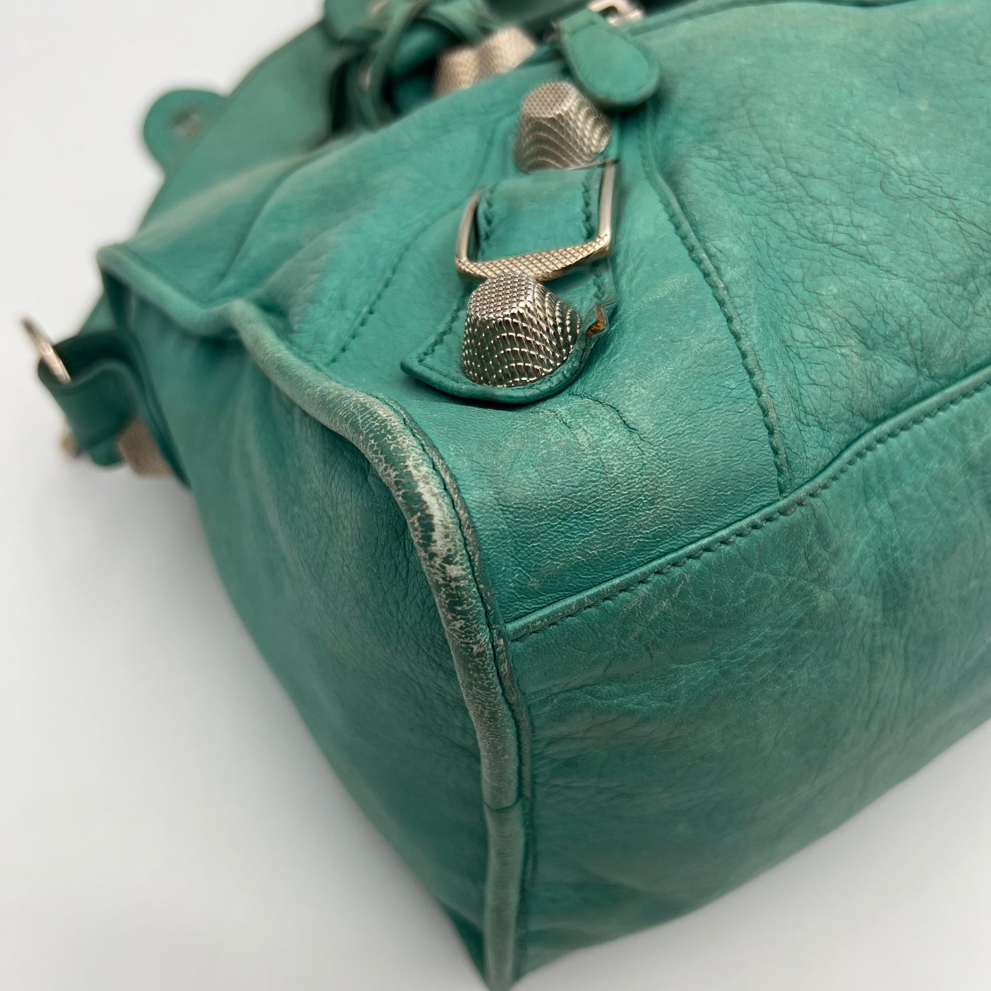 Balenciaga Turquoise Leather Giant 21 Part Time Bag SHW