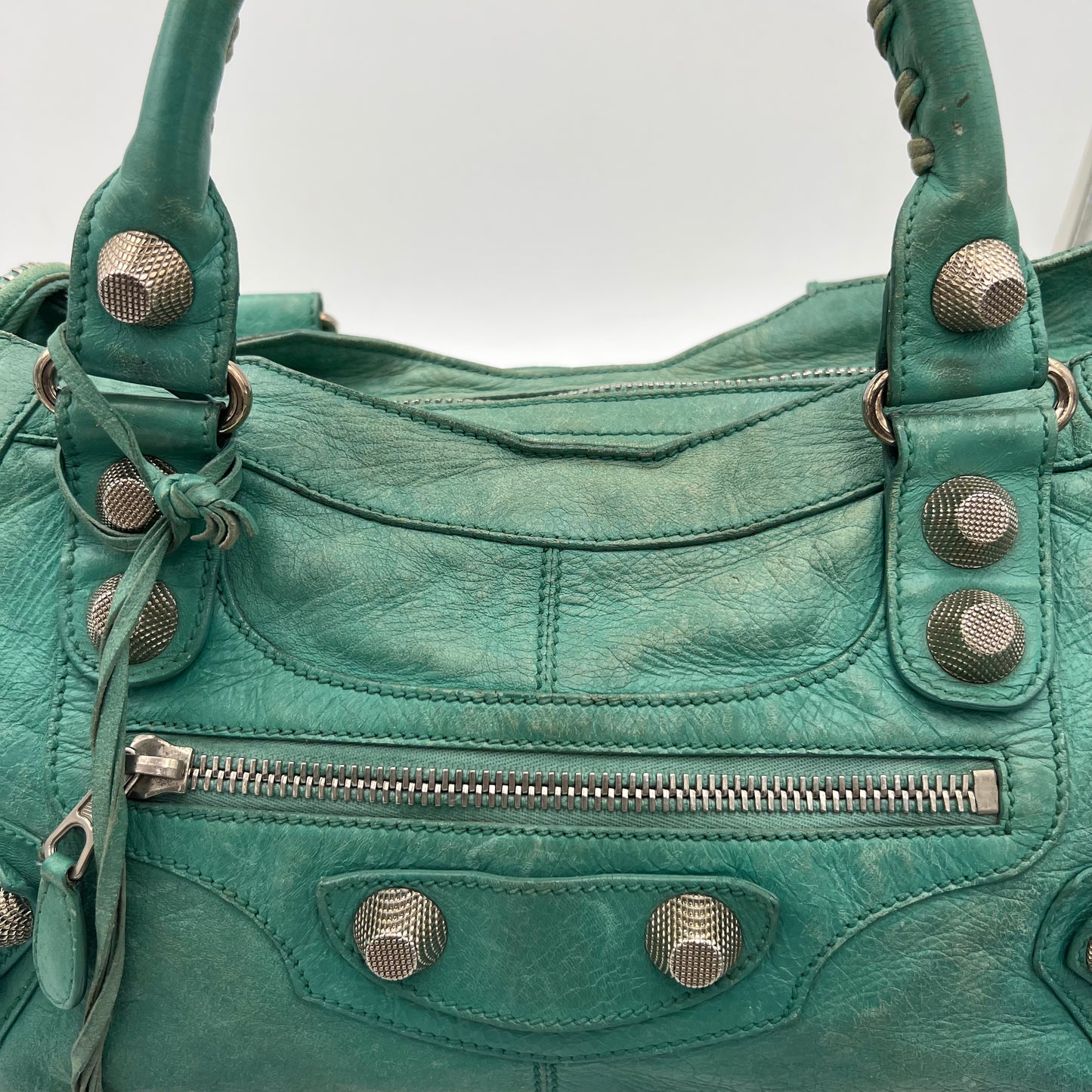 Balenciaga Turquoise Leather Giant 21 Part Time Bag SHW