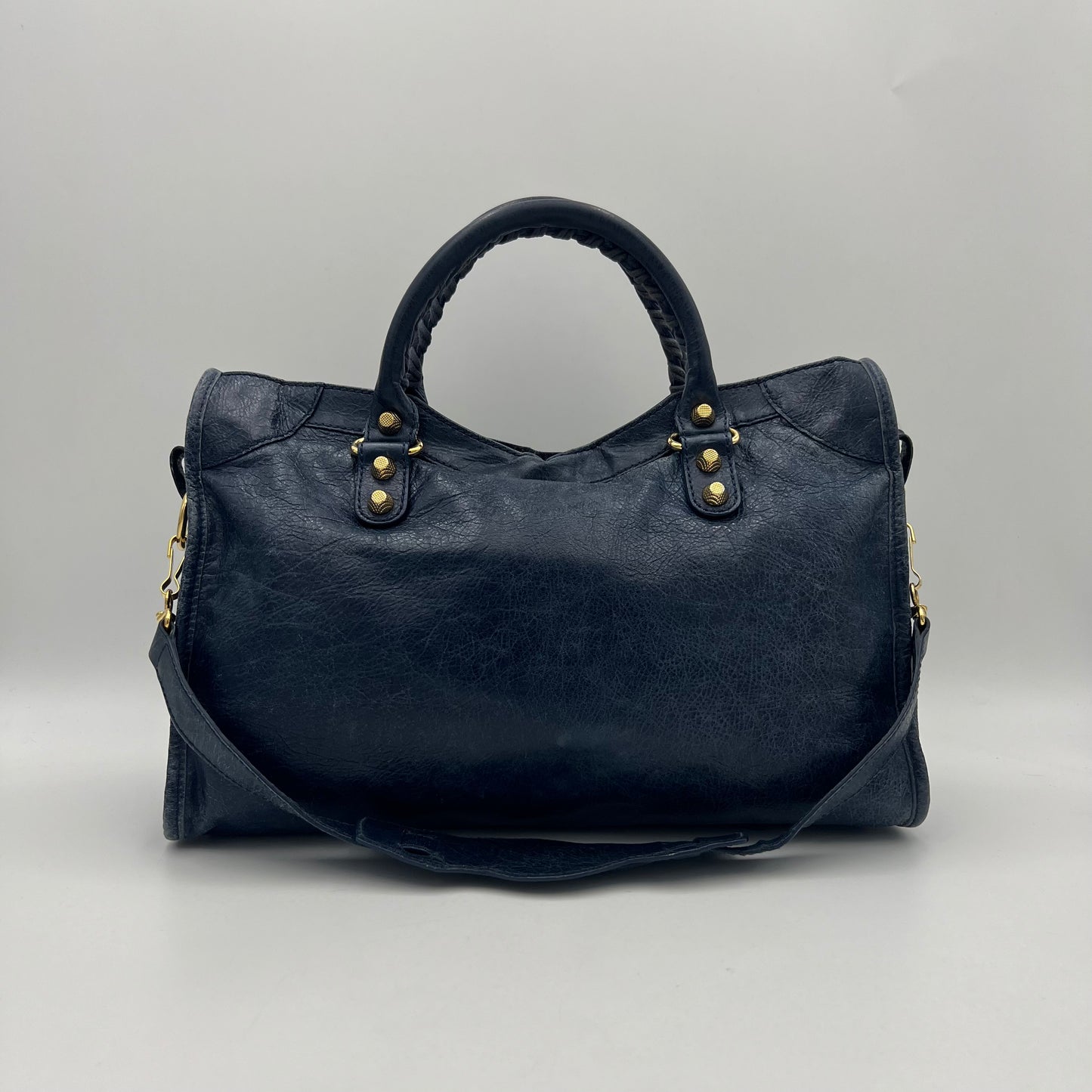 Balenciaga Navy Blue Leather Giant 12 City GHW