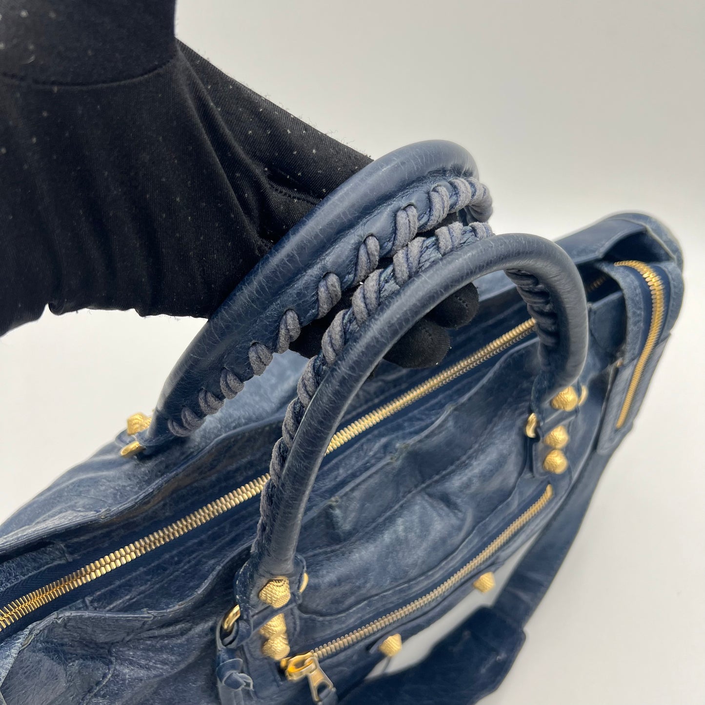 Balenciaga Navy Blue Leather Giant 12 City GHW