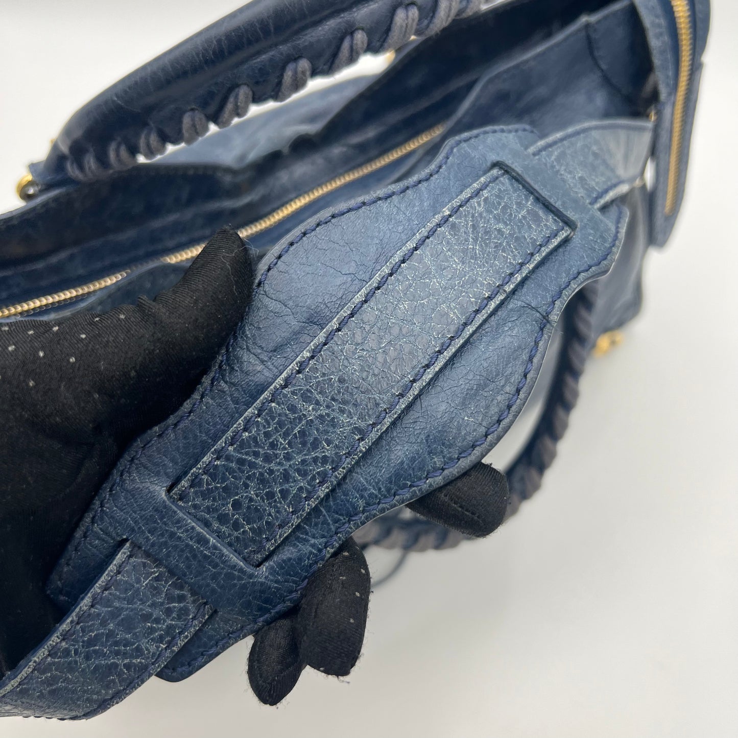 Balenciaga Navy Blue Leather Giant 12 City GHW