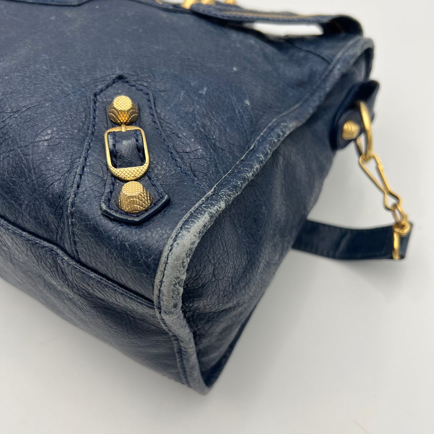 Balenciaga Navy Blue Leather Giant 12 City GHW