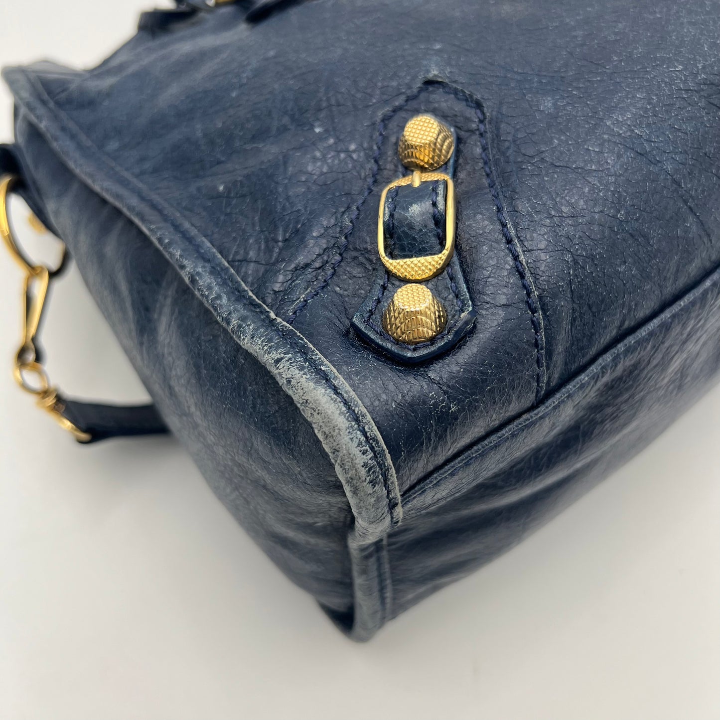 Balenciaga Navy Blue Leather Giant 12 City GHW