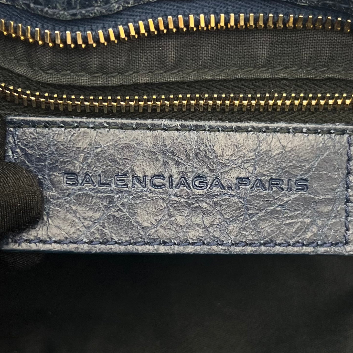 Balenciaga Navy Blue Leather Giant 12 City GHW