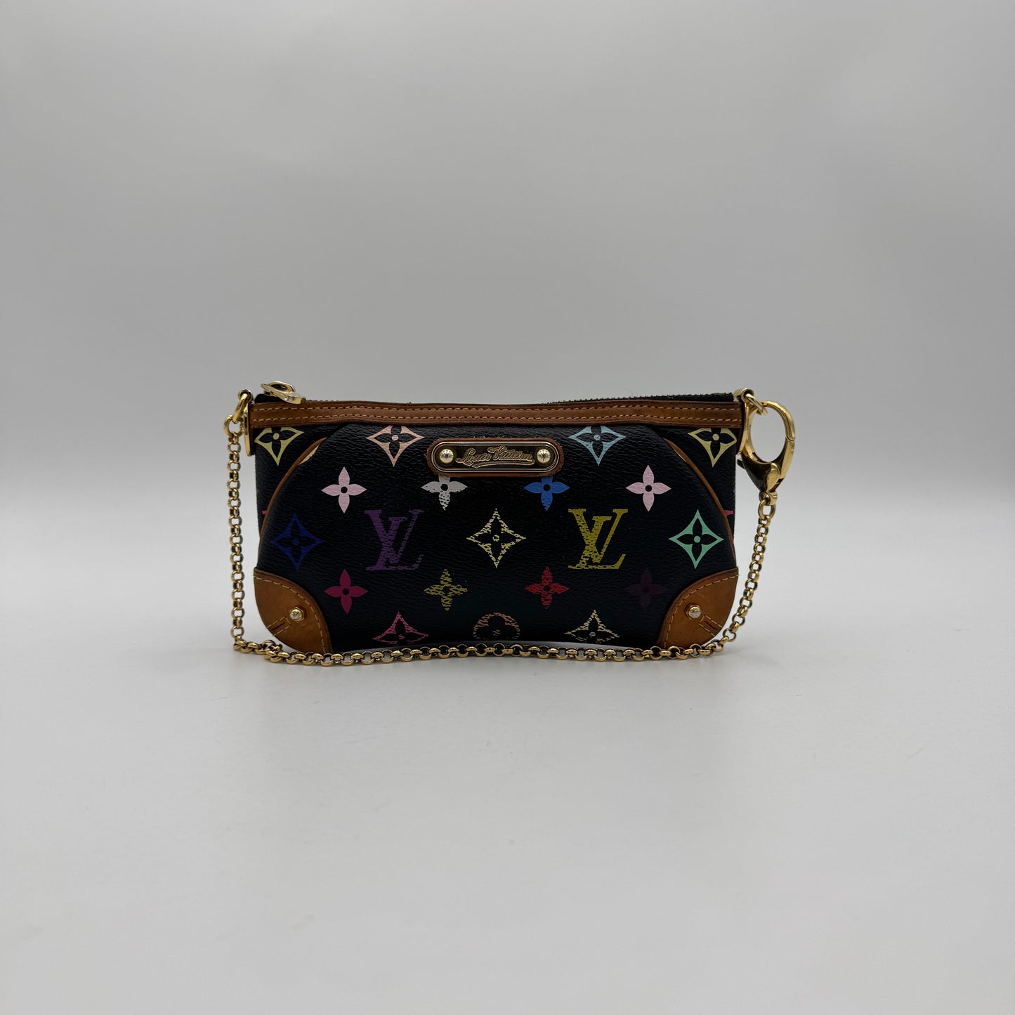 Louis Vuitton Takashi Murakami Black Multicolor Milla Pochette MM