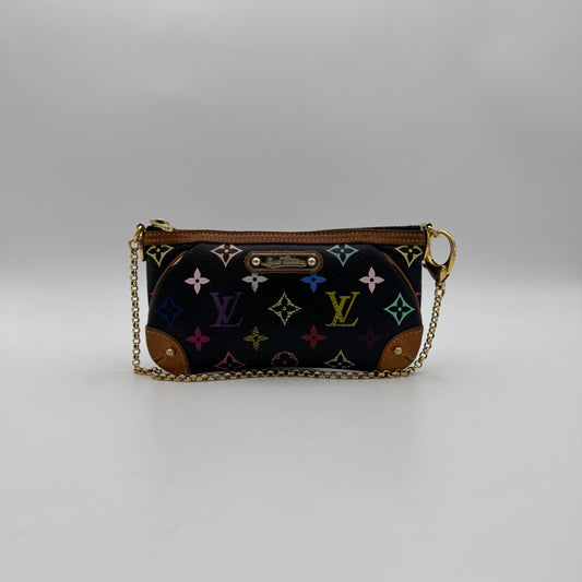 Louis Vuitton Takashi Murakami Black Multicolor Milla Pochette MM