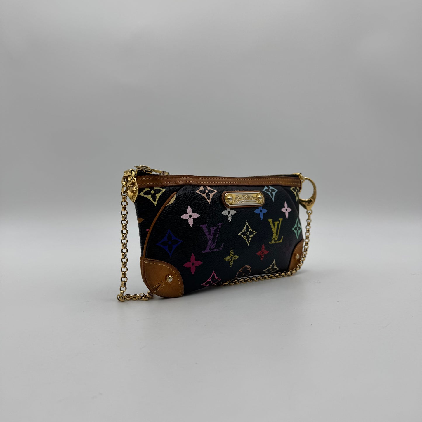 Louis Vuitton Takashi Murakami Black Multicolor Milla Pochette MM