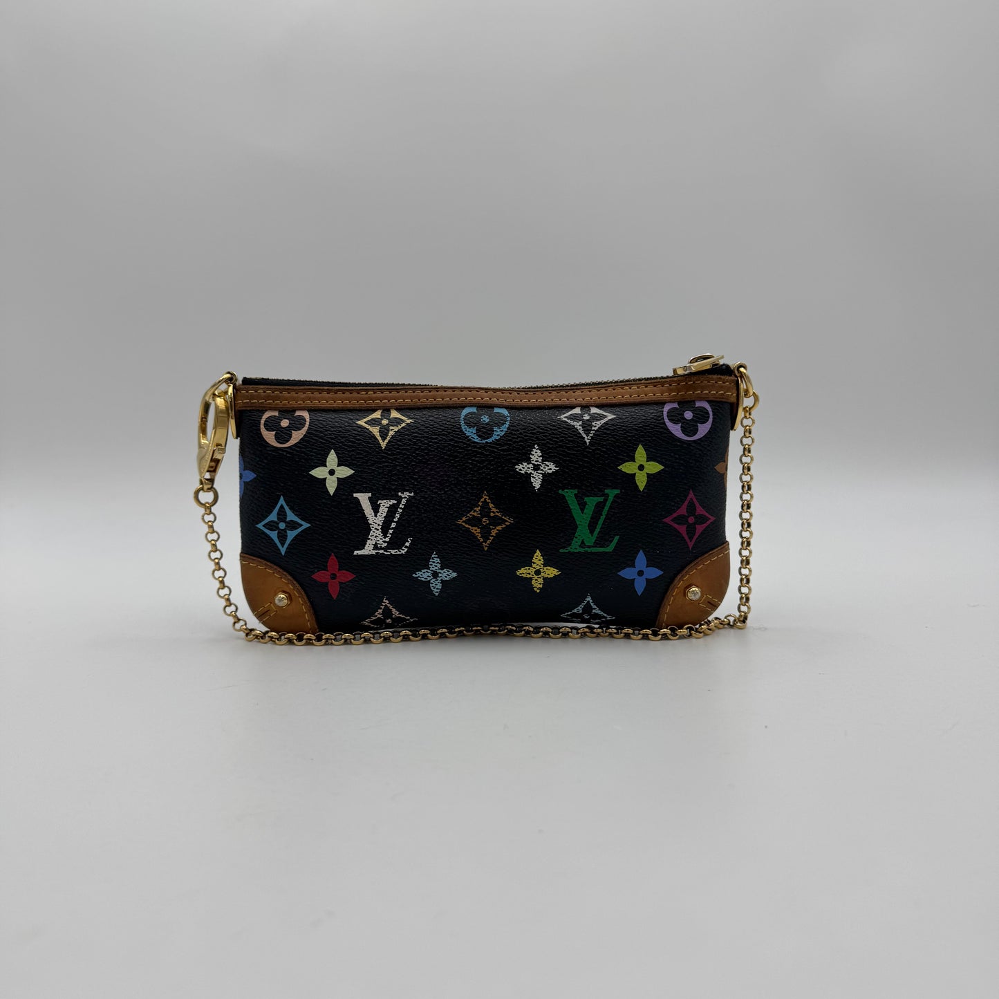 Louis Vuitton Takashi Murakami Black Multicolor Milla Pochette MM