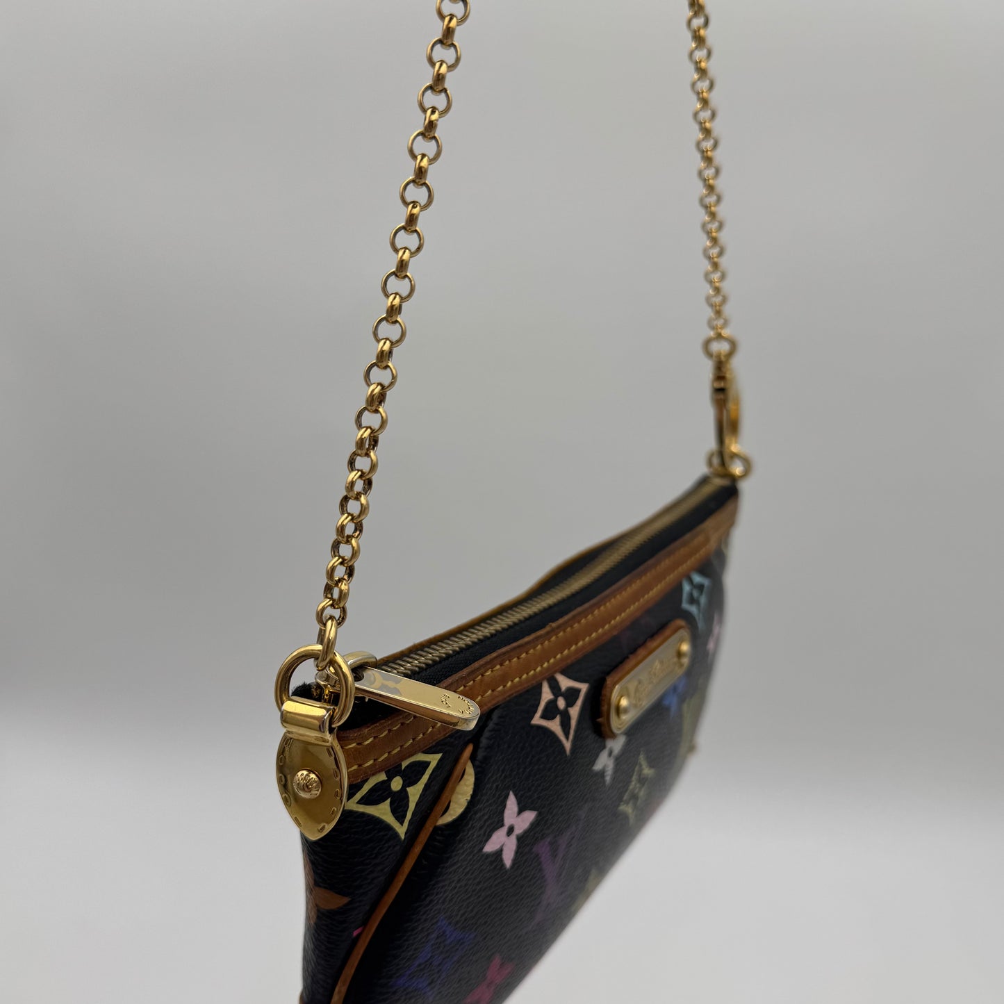 Louis Vuitton Takashi Murakami Black Multicolor Milla Pochette MM