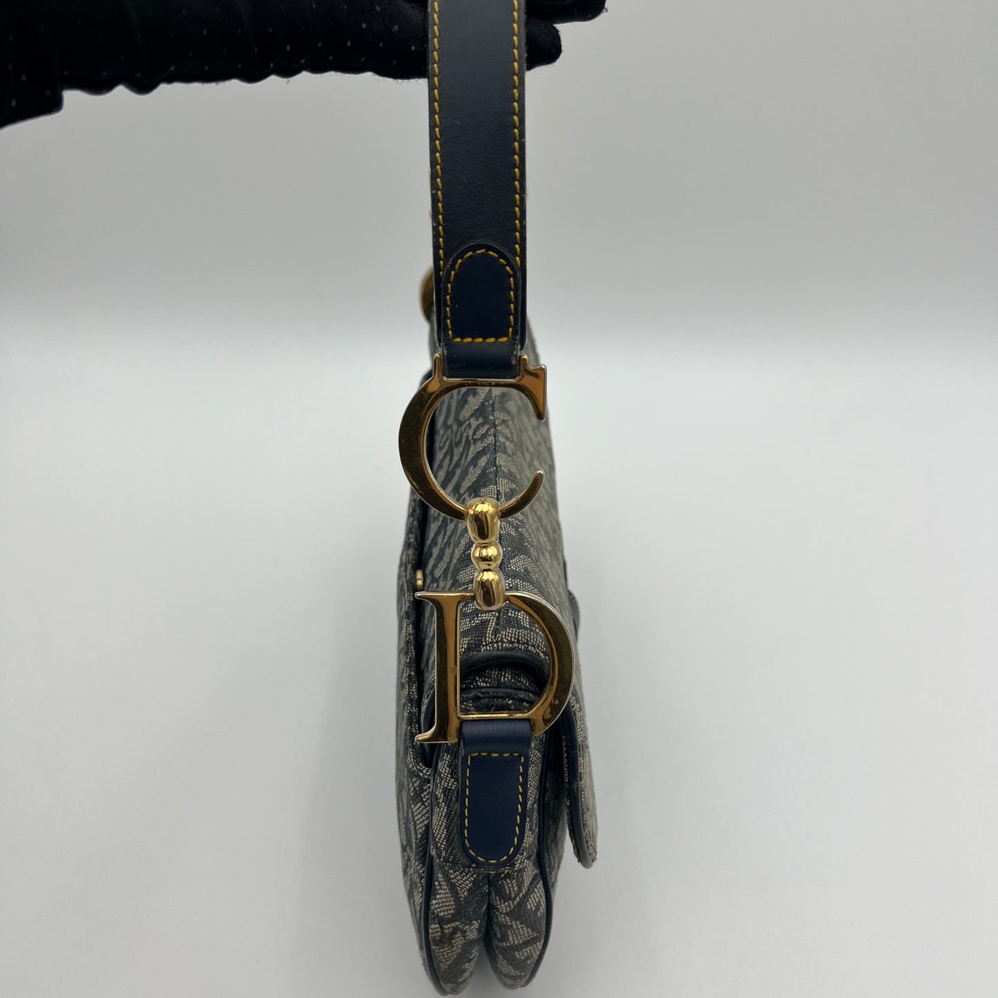 Christian Dior Blue Monogram Canvas Saddle GHW