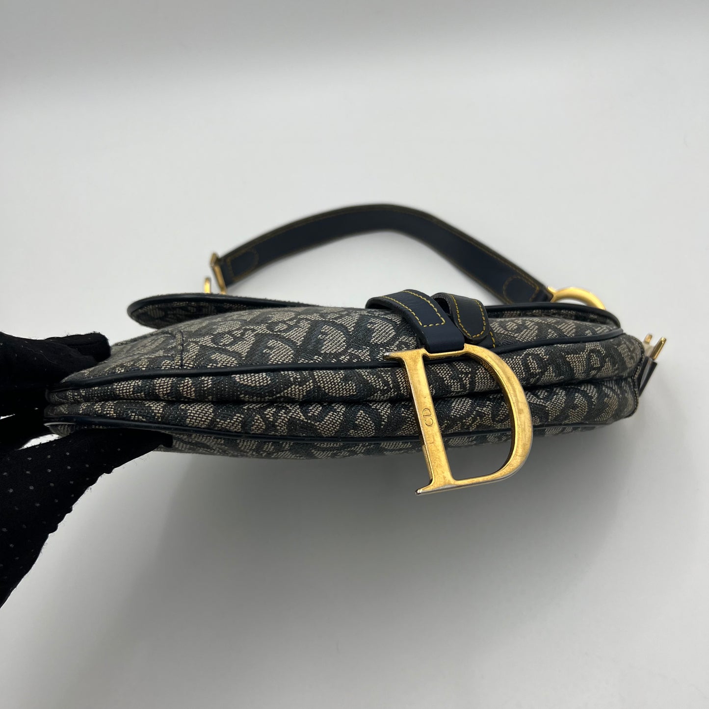 Christian Dior Blue Monogram Canvas Saddle GHW