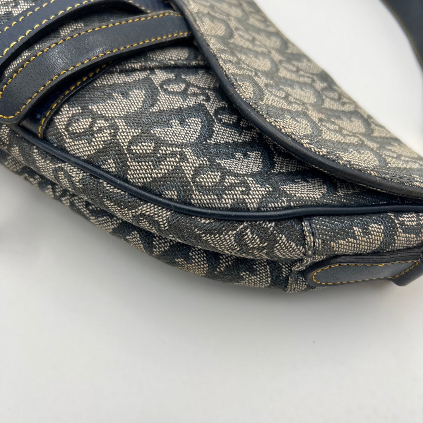 Christian Dior Blue Monogram Canvas Saddle GHW
