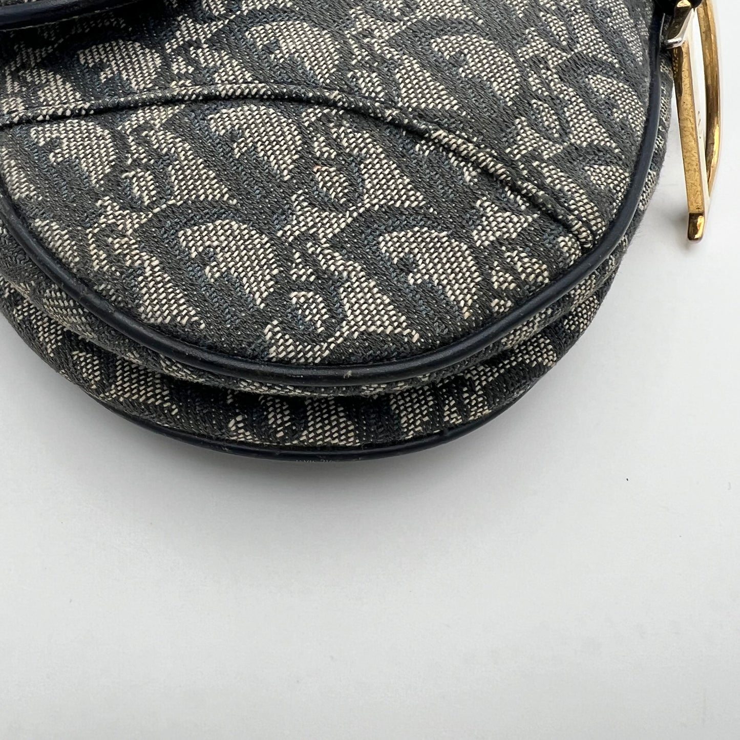 Christian Dior Blue Monogram Canvas Saddle GHW