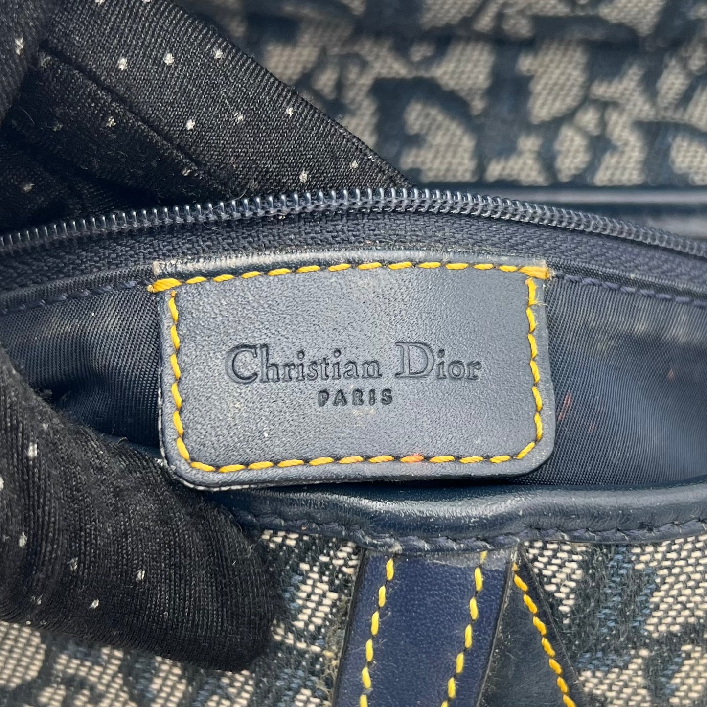 Christian Dior Blue Monogram Canvas Saddle GHW