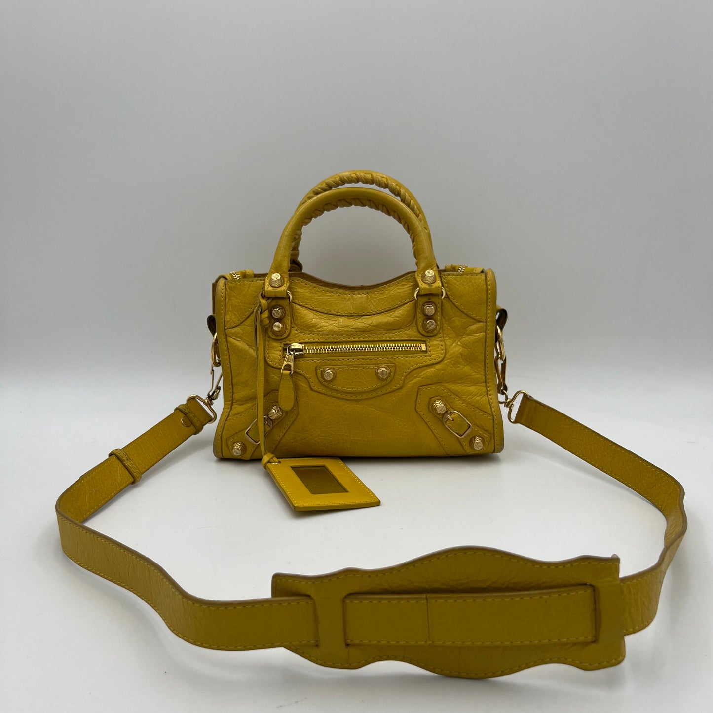 Balenciaga Yellow Leather Giant 12 Mini City GHW