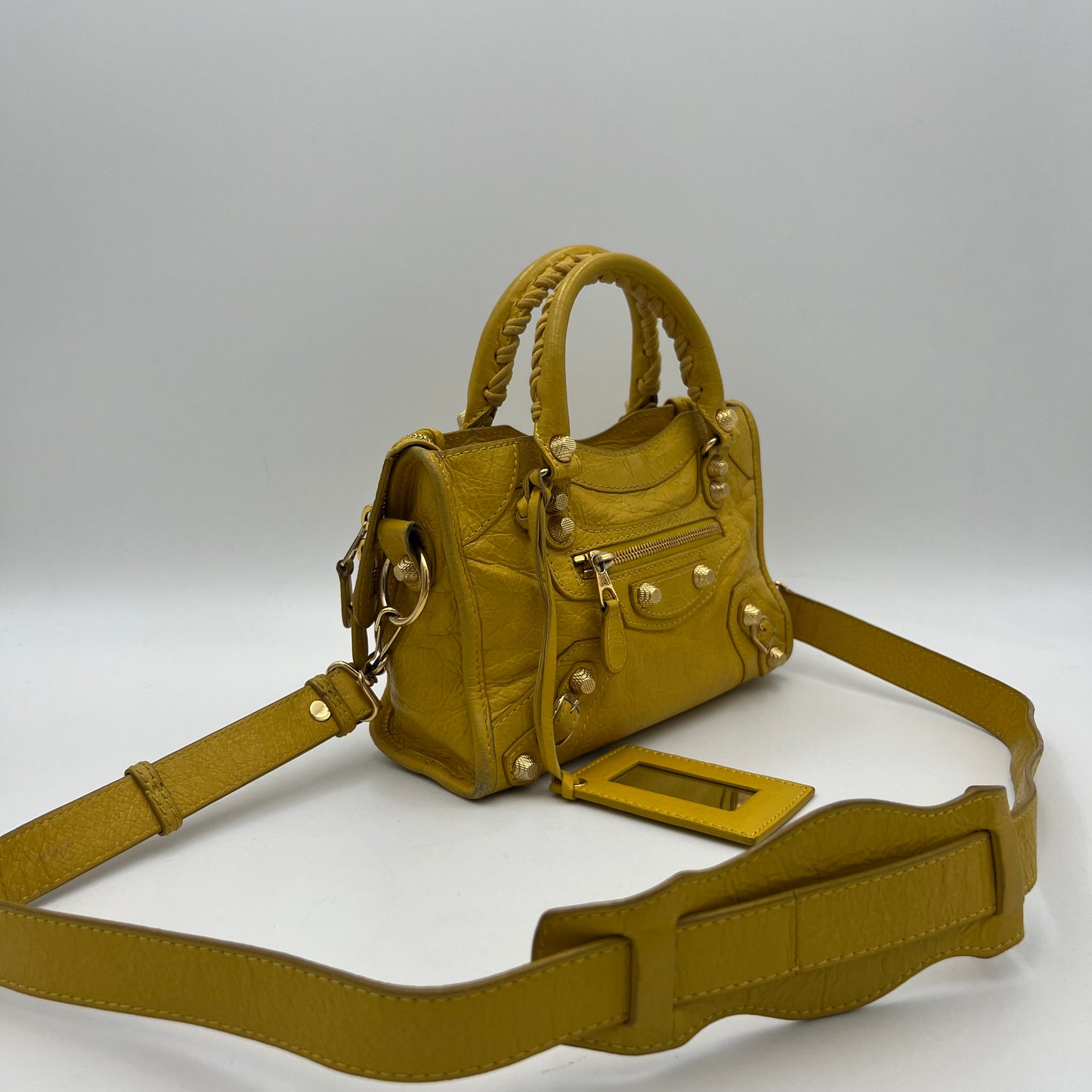 Balenciaga Yellow Leather Giant 12 Mini City GHW