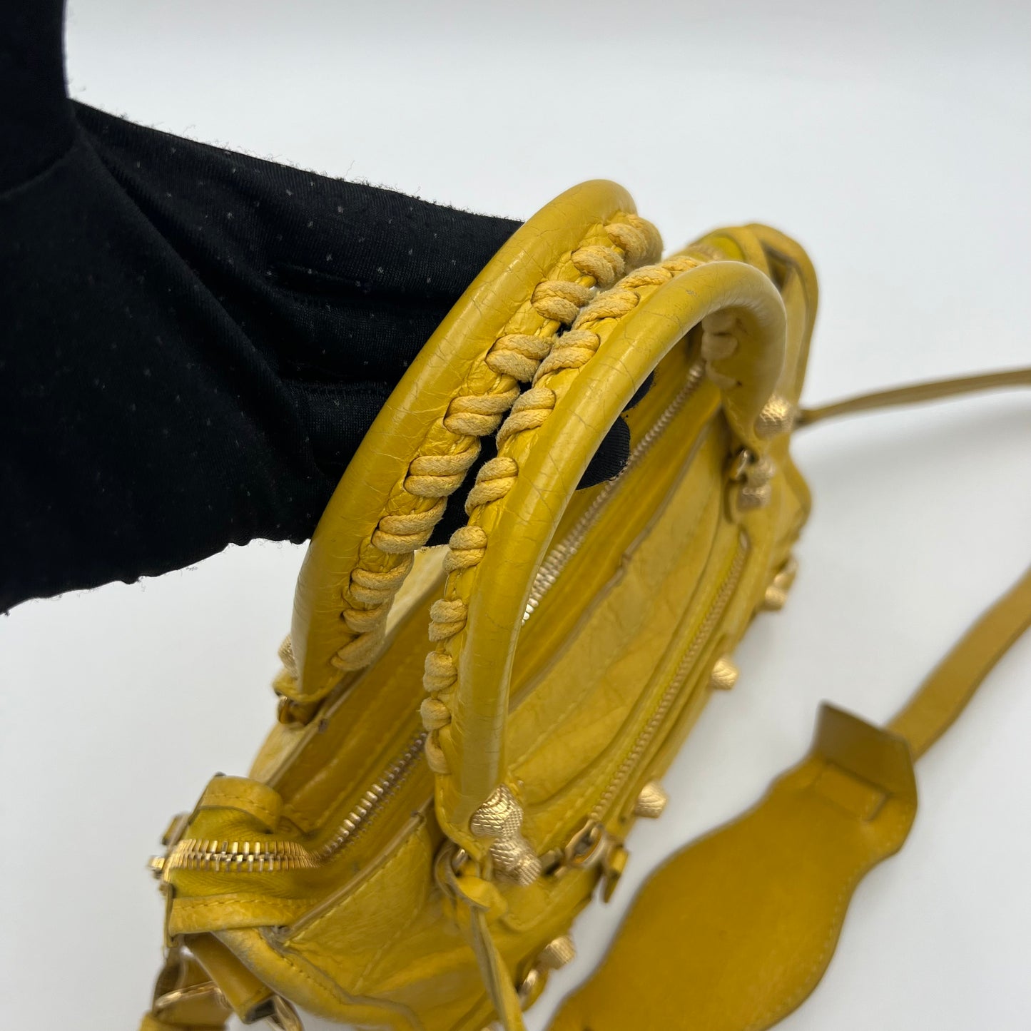 Balenciaga Yellow Leather Giant 12 Mini City GHW