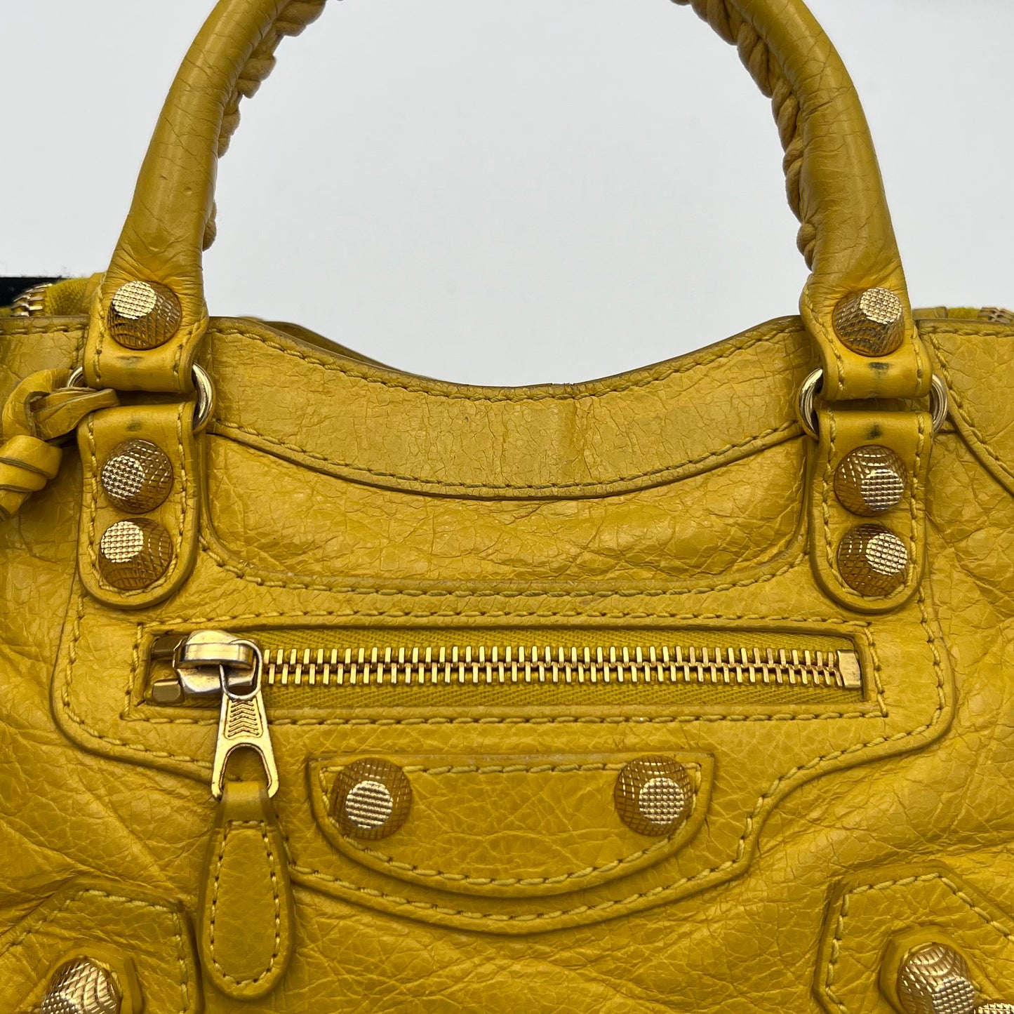 Balenciaga Yellow Leather Giant 12 Mini City GHW