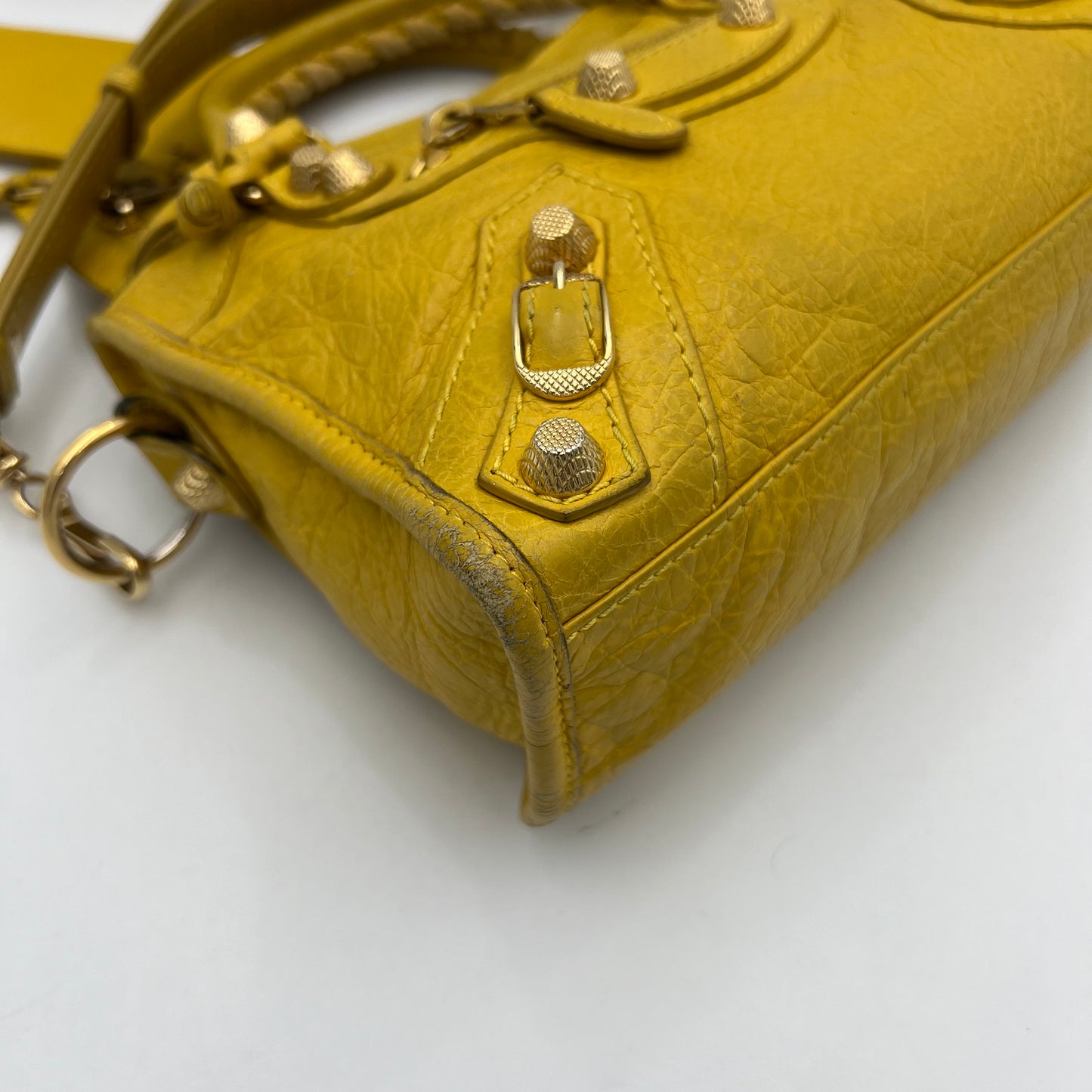 Balenciaga Yellow Leather Giant 12 Mini City GHW