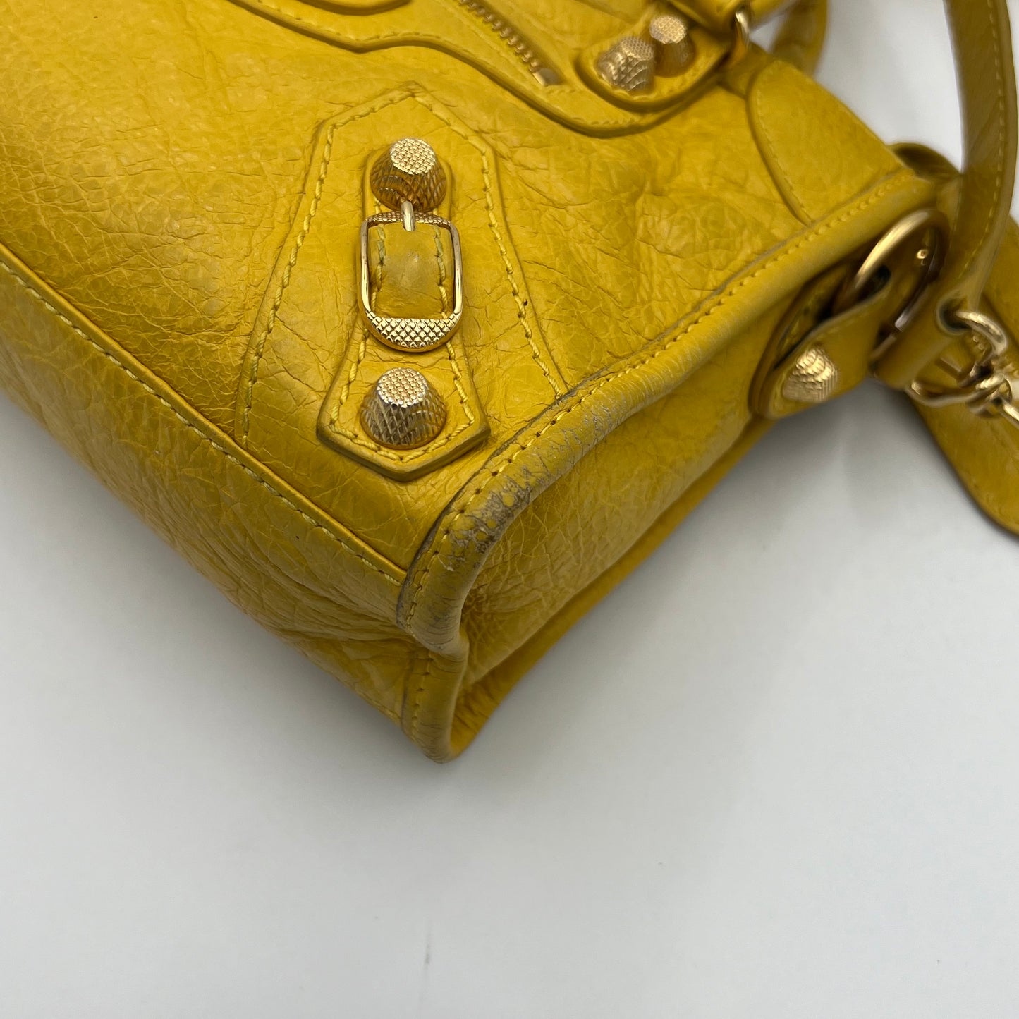 Balenciaga Yellow Leather Giant 12 Mini City GHW