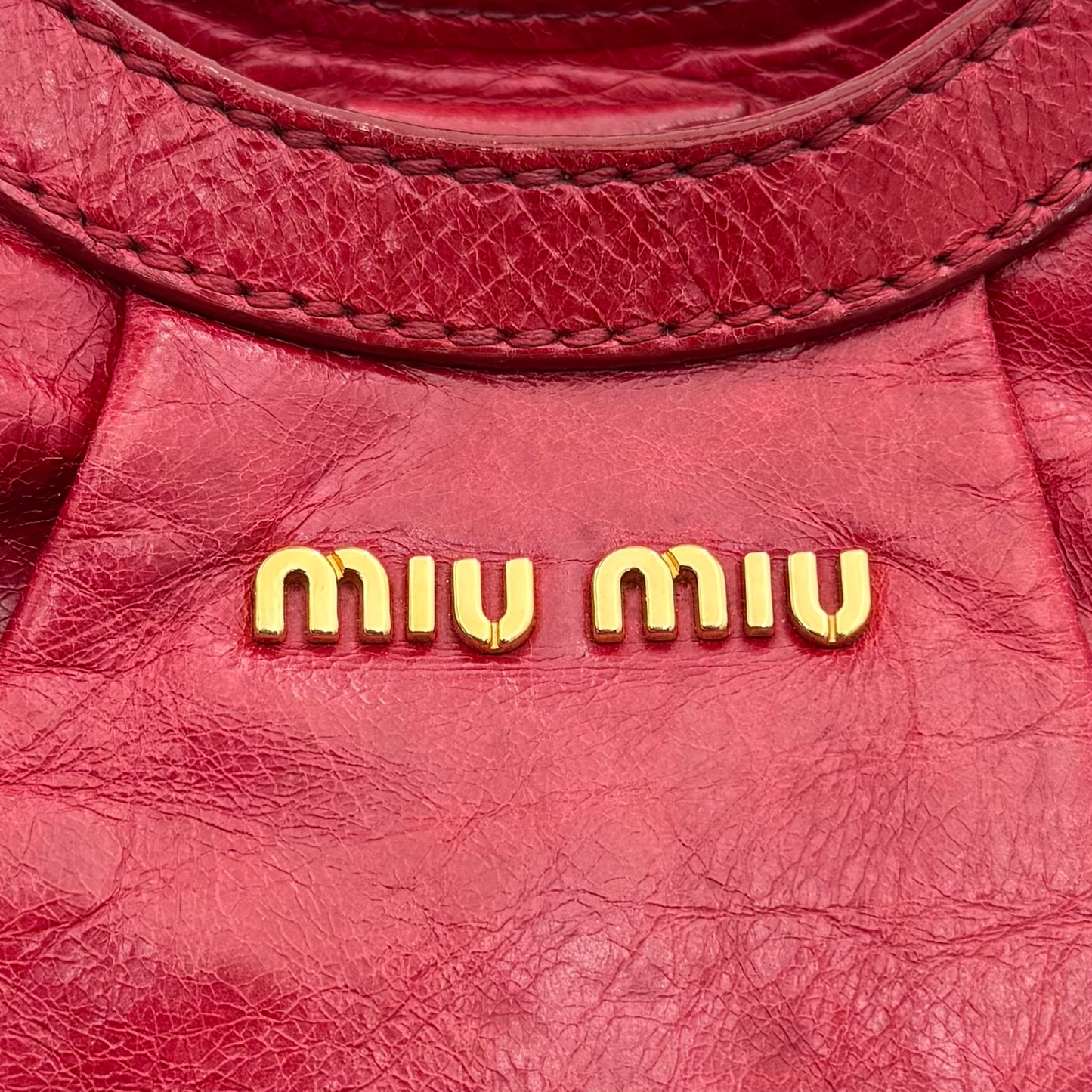 Miu Miu Red Vitello Lux Hobo Bag GHW