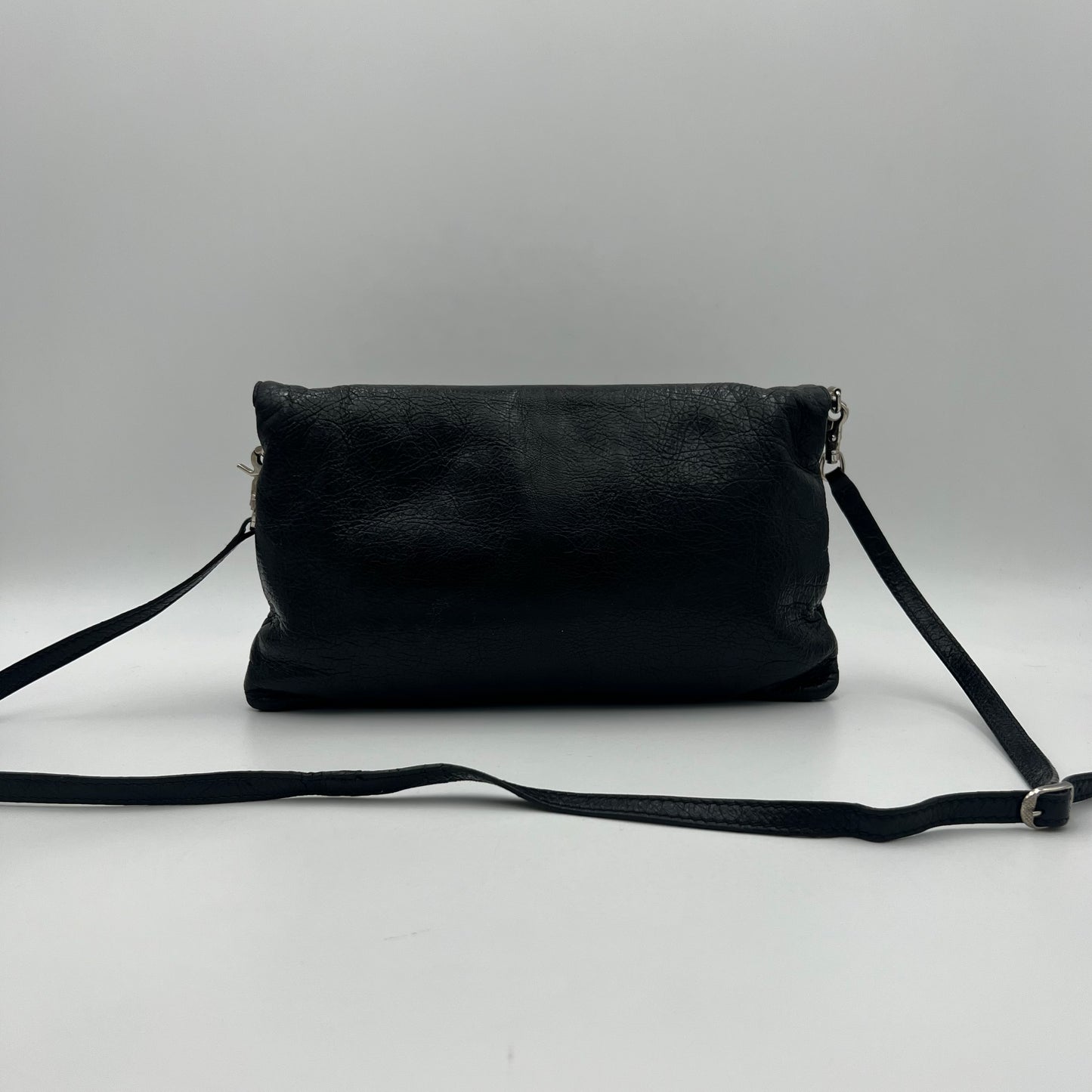Balenciaga Black Lambskin Leather Giant 12 Envelope Clutch